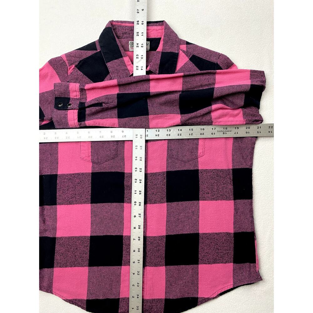 Vintage Wrangler Pink Black 100% Cotton Top Womens Medium Western Cowgirl - Picture 4 of 5